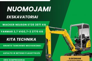 TRUMPALAIKĖ IR ILGALAIKĖ EKSKAVATORIAUS BEI KITOS STATYBINĖS TECHNIKOS NUOMA